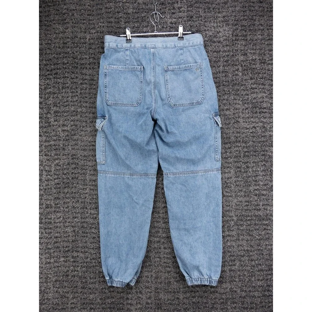 American Eagle Cargo Joggers Womens 4 Blue Stretch Distressed Denim Outdoor